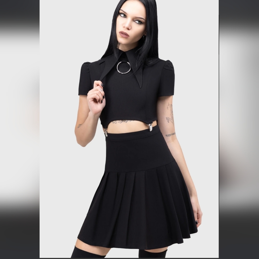 Killstar Black Mini Dress with Cut-Out Design